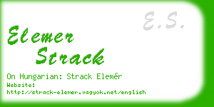 elemer strack business card
